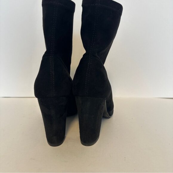 NEW Dune London Opticals Black Suede High Heels Stretch Women's Ankle Bootie S 7 - Picture 7 of 11